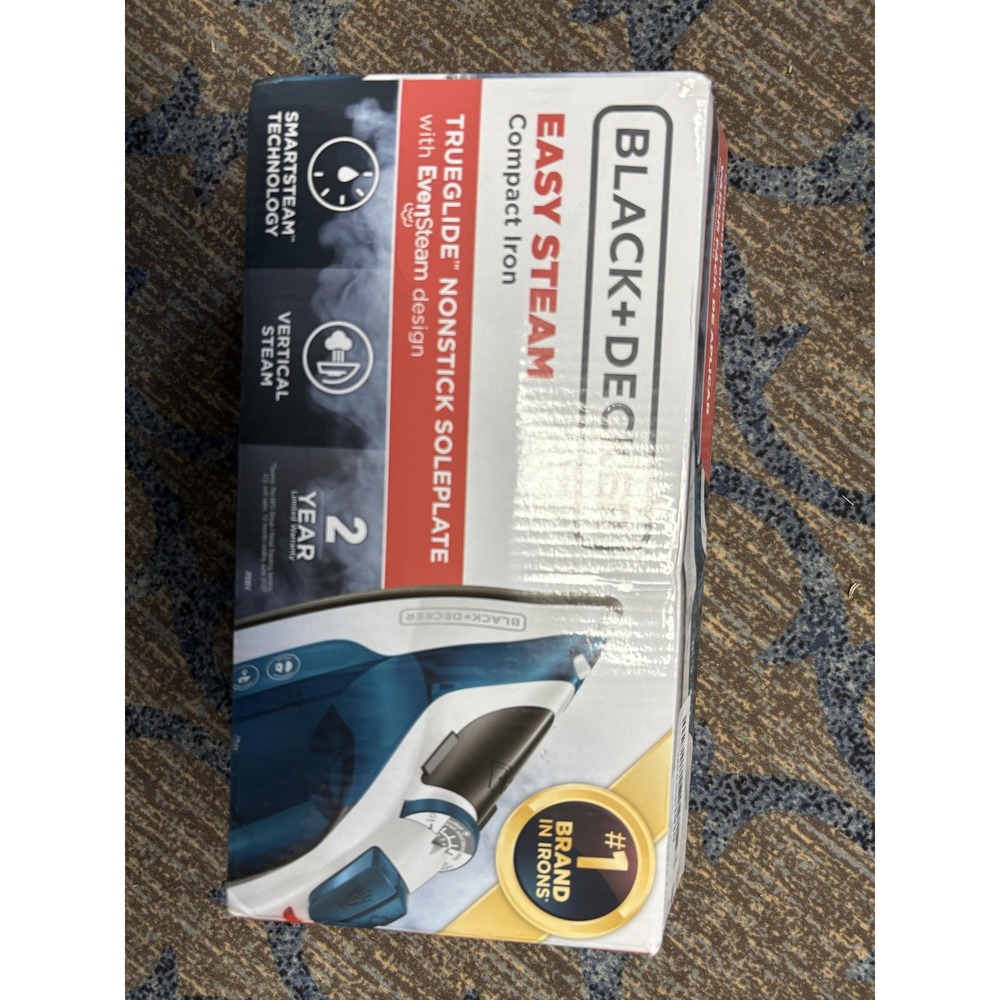 BLACK+DECKER Easy Steam Compact Iron TrueGlide Nonstick Soleplate SmartSteam‎